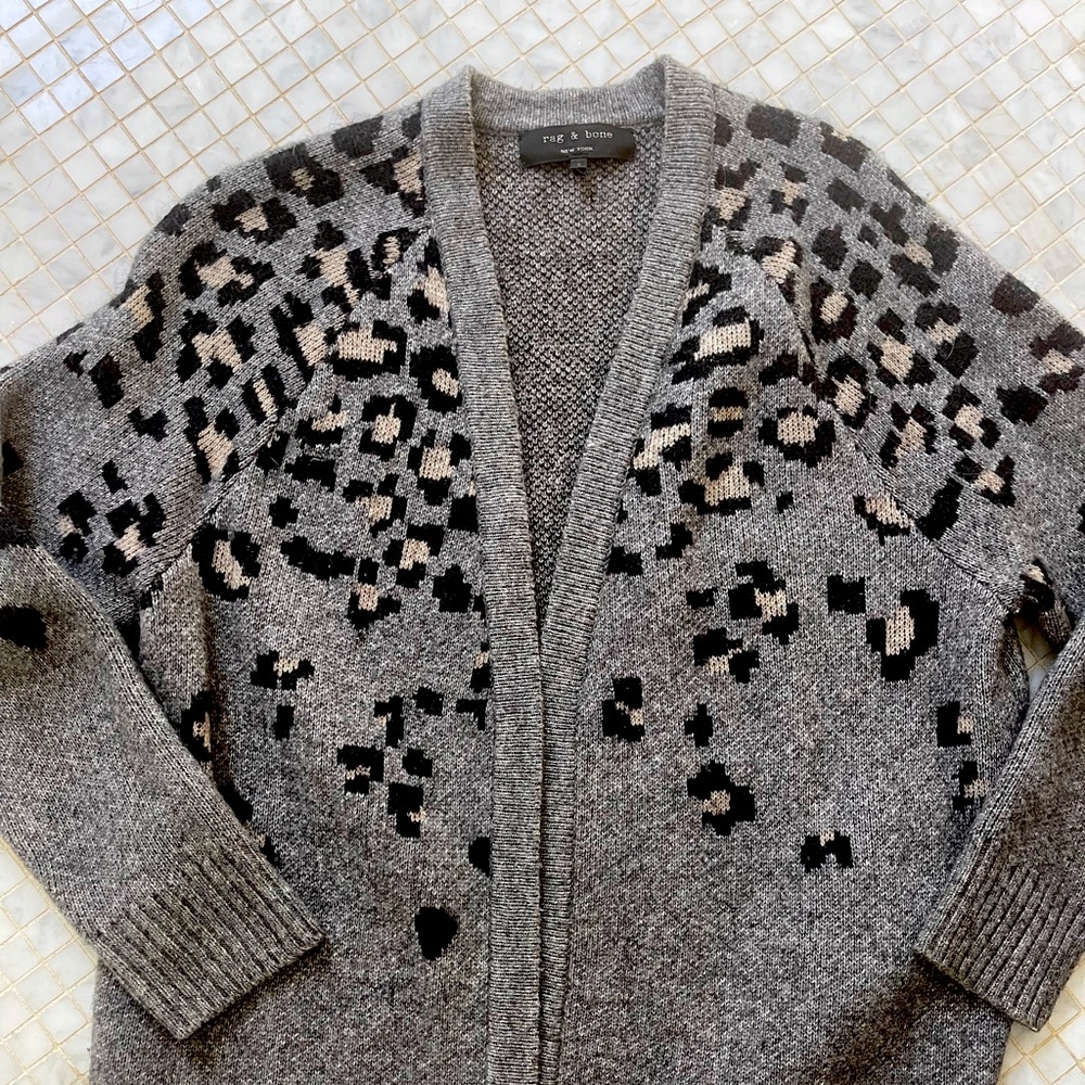 Rag & Bone leopard print cardigan sweater